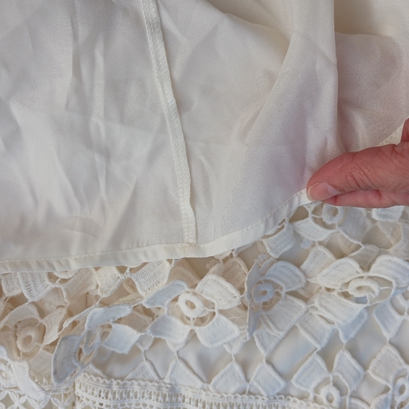 NWT Couture Romeo and Juliet Crochet Lace Dress  Ivory Cream Large - Picture 9 of 12